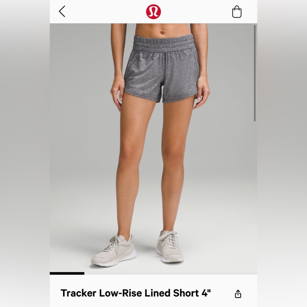 Lululemon Tracker running short 4” heathered multi black